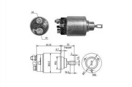 Втягивающее реле стартера 12V ZM ZM527