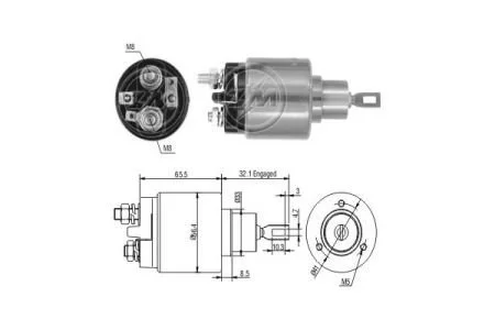 Тяговое реле стартера 12V ZM ZM573