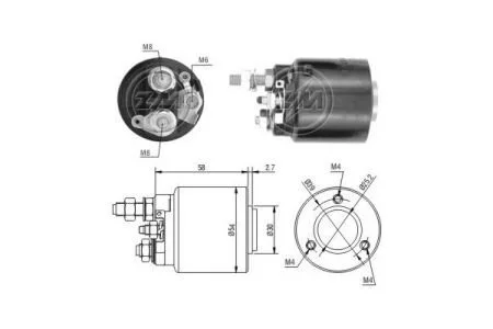 Тяговое реле стартера 12V ZM ZM590