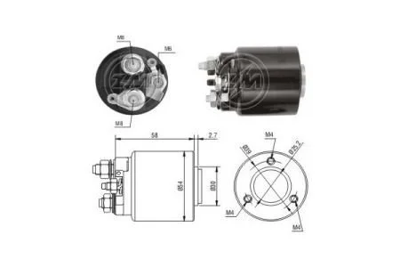 Реле стартера втягивающее 12V ZM ZM591