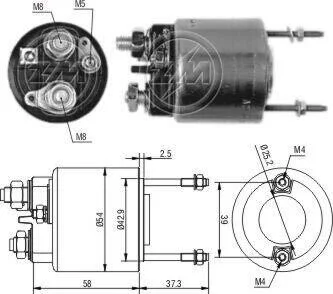 Втягивающее реле стартера 12V ZM ZM596