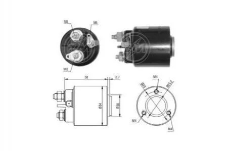 Реле стартера втягивающее 12V ZM ZM599 (фото 1)