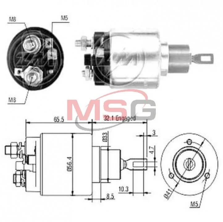 Реле стартера втягивающее 12V ZM ZM674 (фото 1)