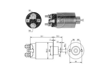 Тяговое реле стартера 12V ZM ZM697