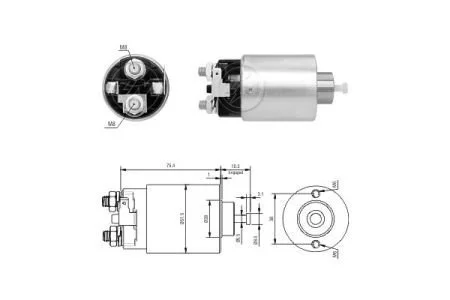 Реле стартера втягивающее 12V ZM ZM7698